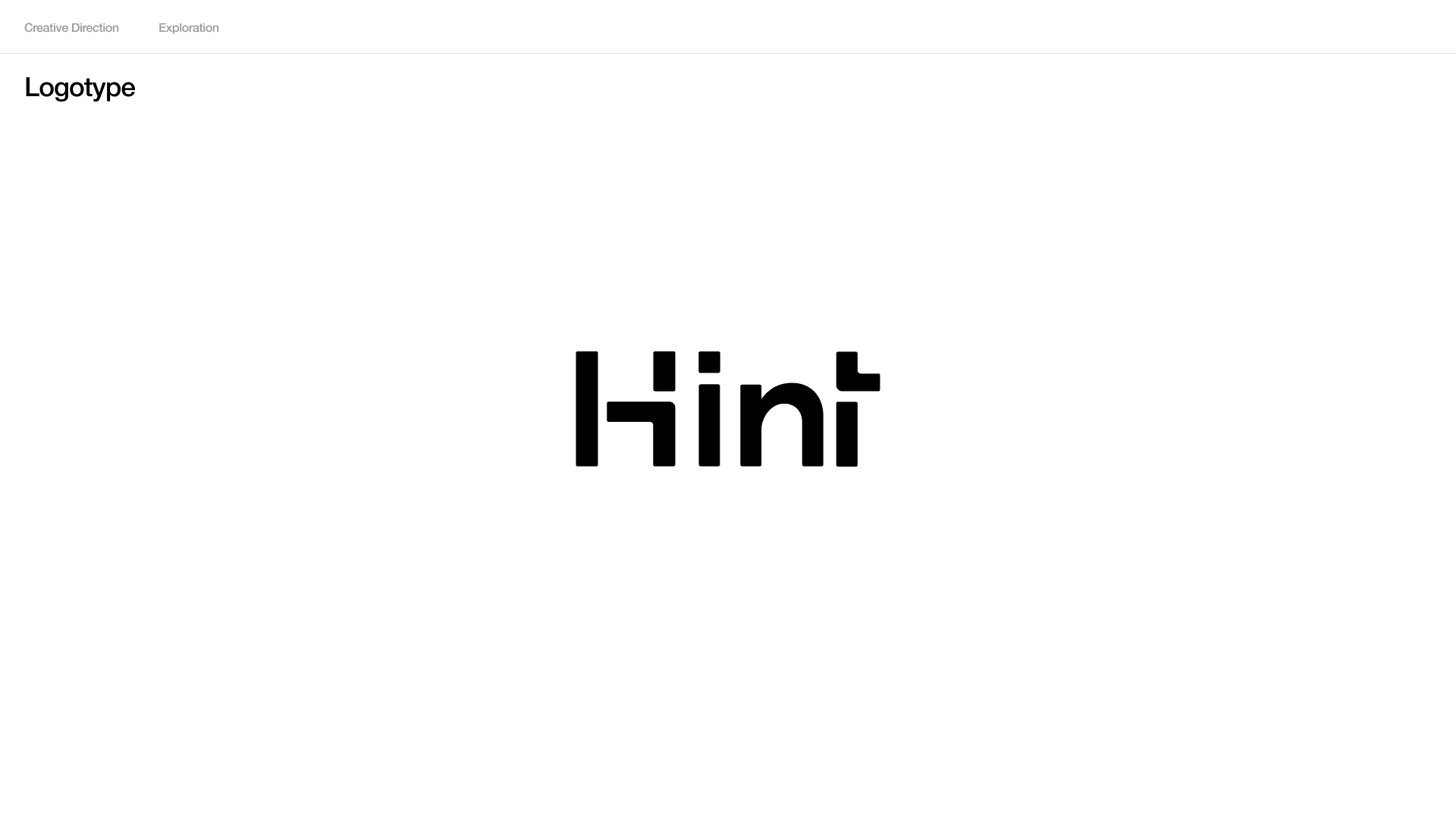 Brand exploration 2.0: a lighter Hint wordmark with a split H