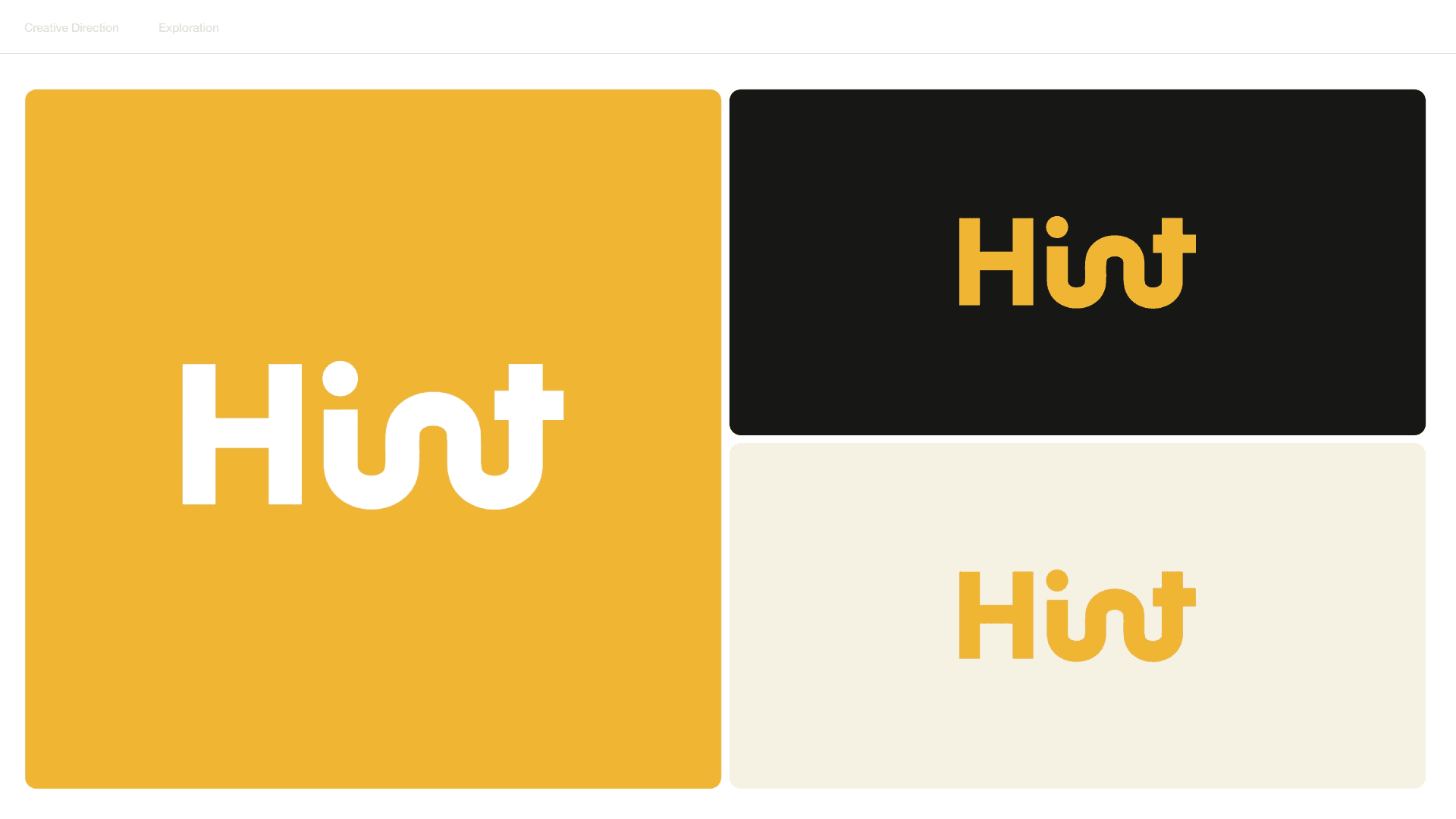 Brand exploration 3.0: the looping wordmark on yellow, black and cream