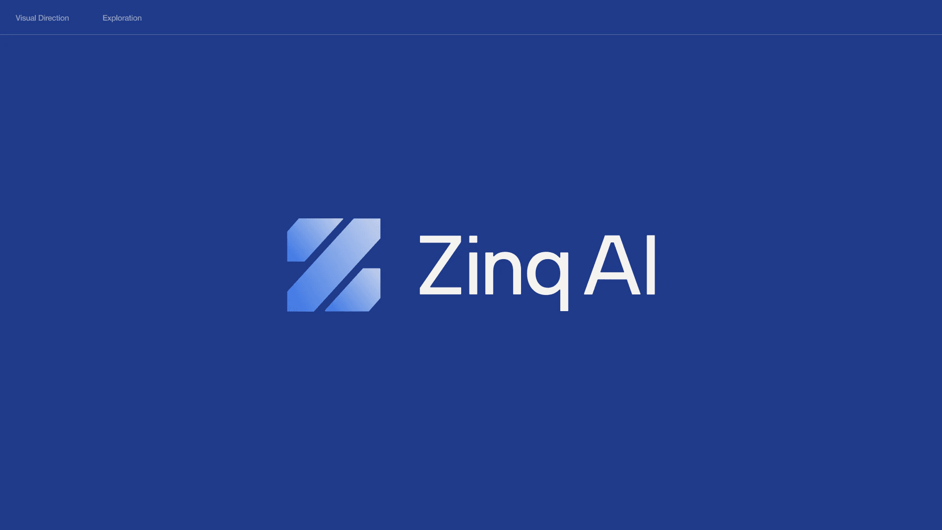 Round 3: the Zinq AI logo in white on a deep royal blue