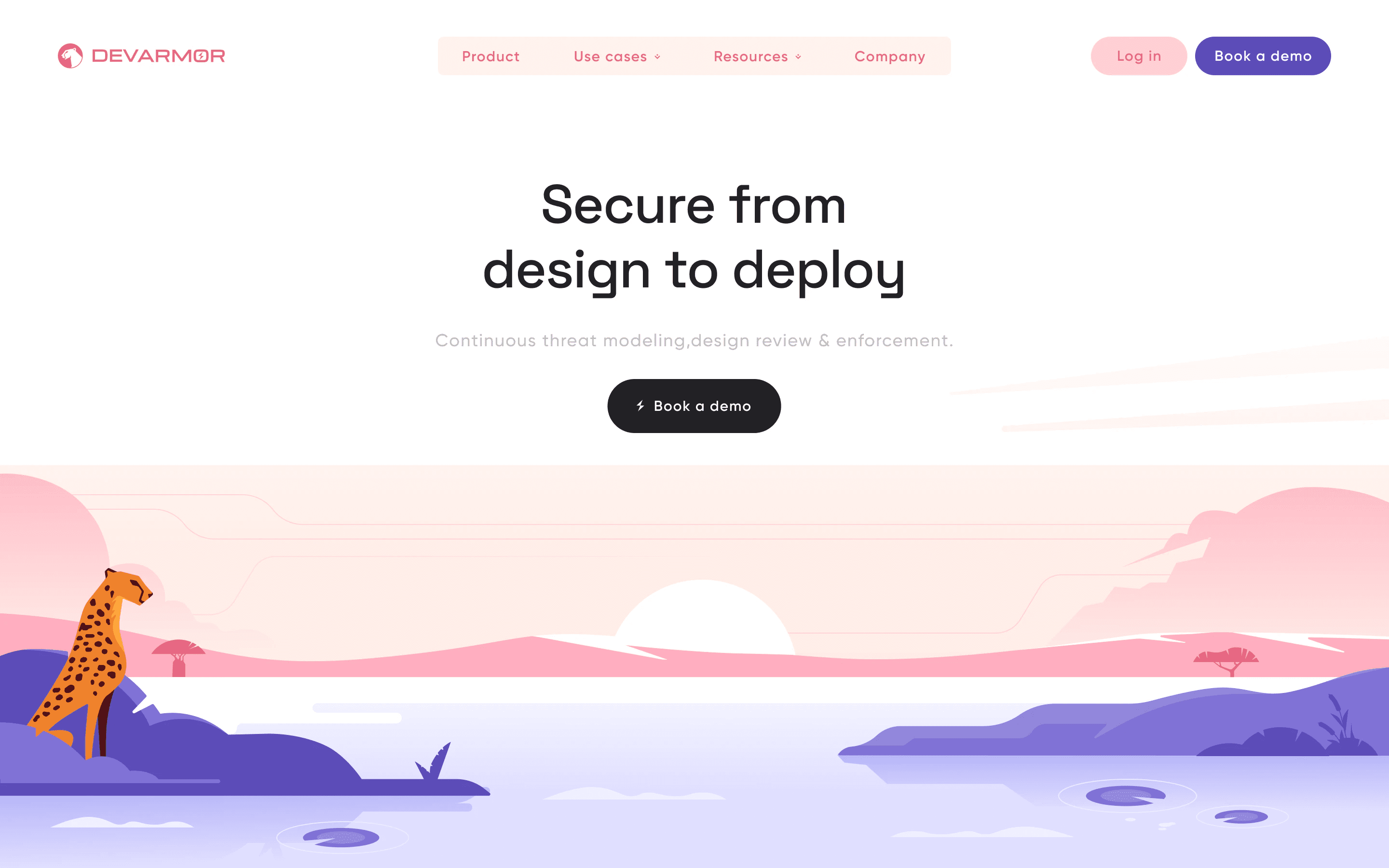 Homepage round 3: a cheetah on a rock over a lake under a pink sky