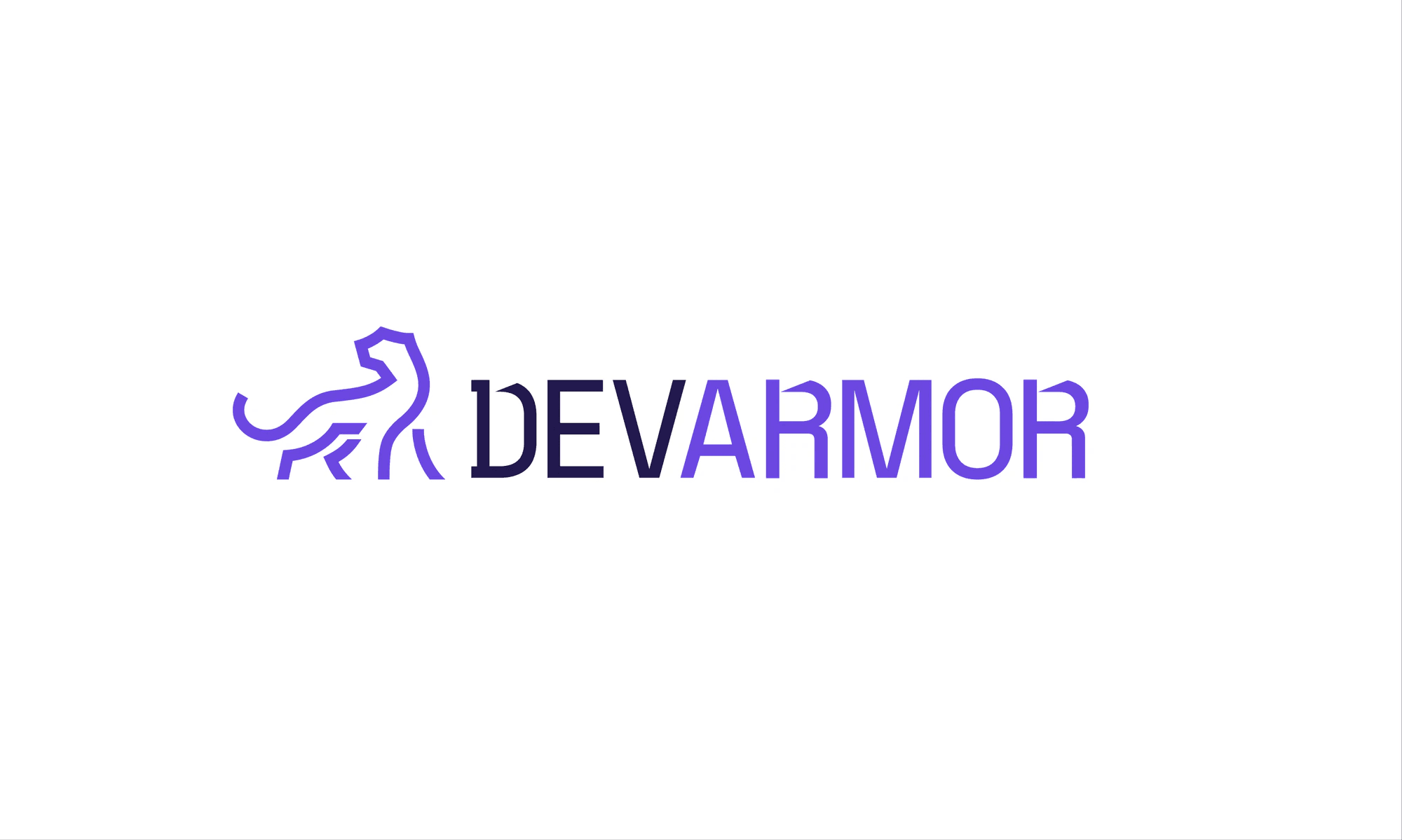 Logo round 2: the line cheetah next to a condensed uppercase DEVARMOR