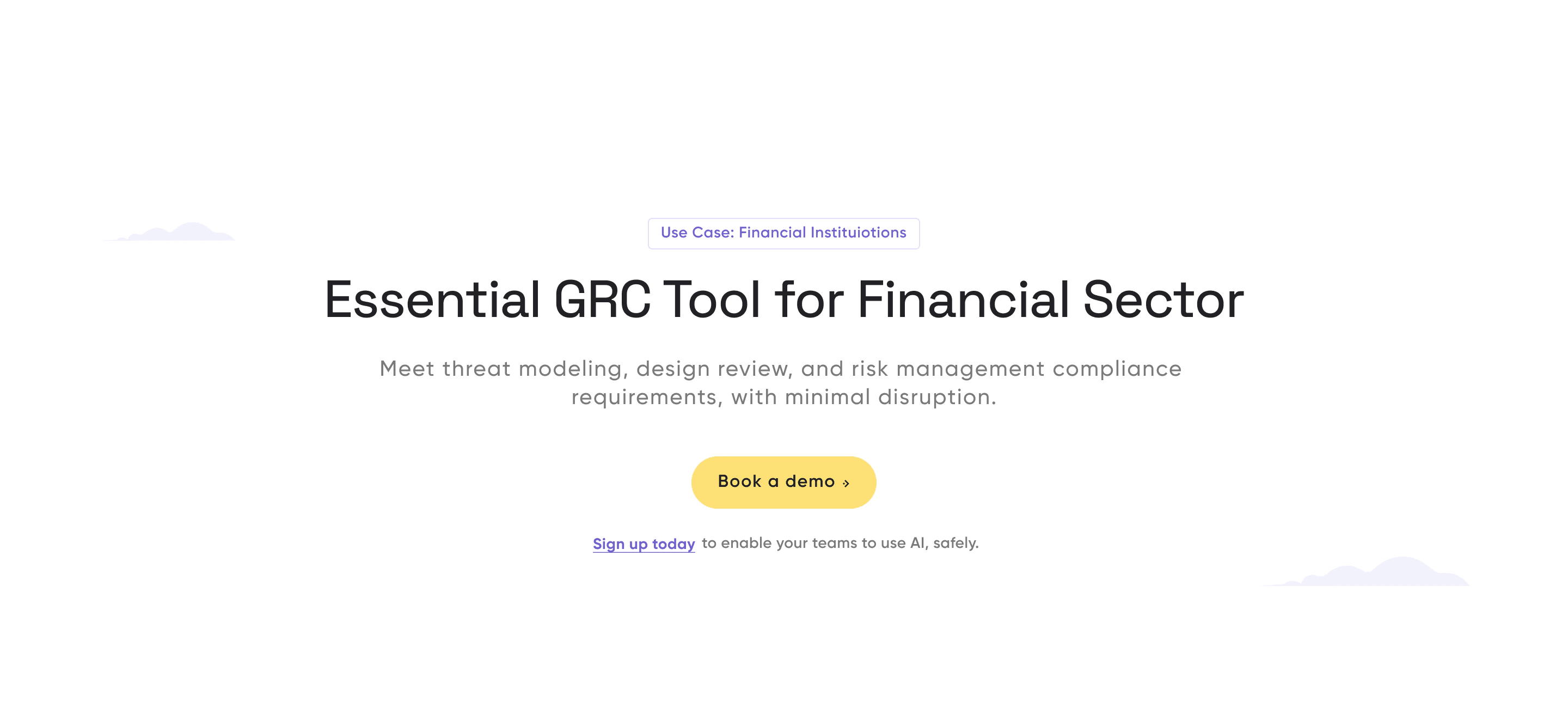 Use case page hero: Essential GRC Tool for Financial Sector
