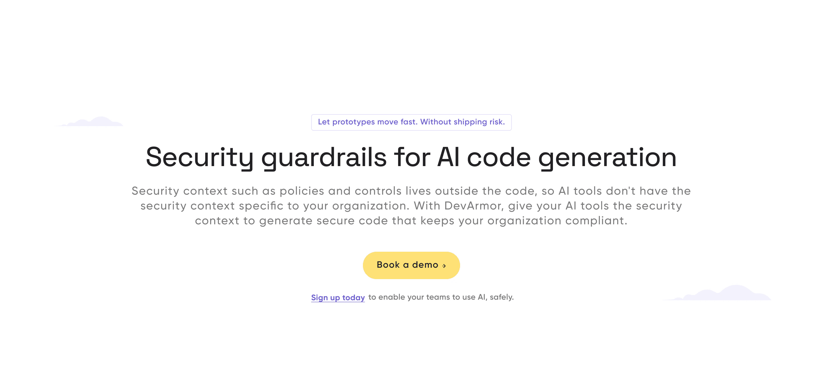 Use case page hero: Security guardrails for AI code generation