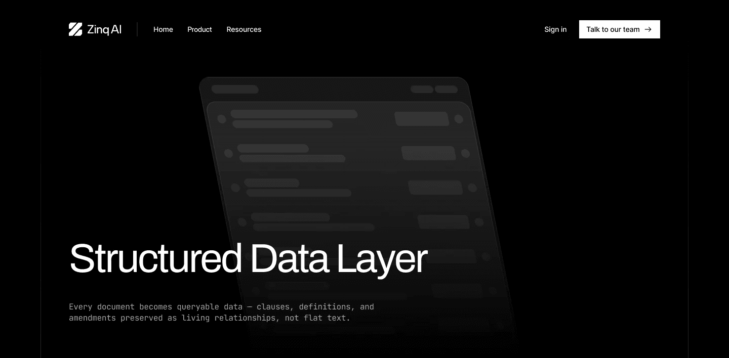 Storyboard, Structured Data Layer, frame 1: an empty document on a dark page