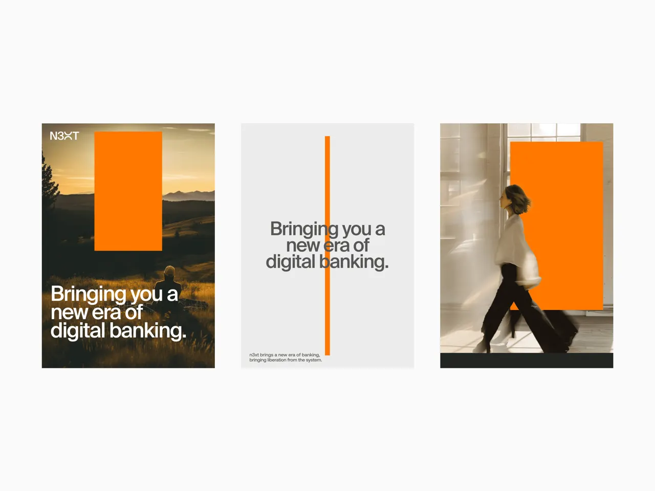 N3XT launch visuals: "Bringing you a new era of digital banking."